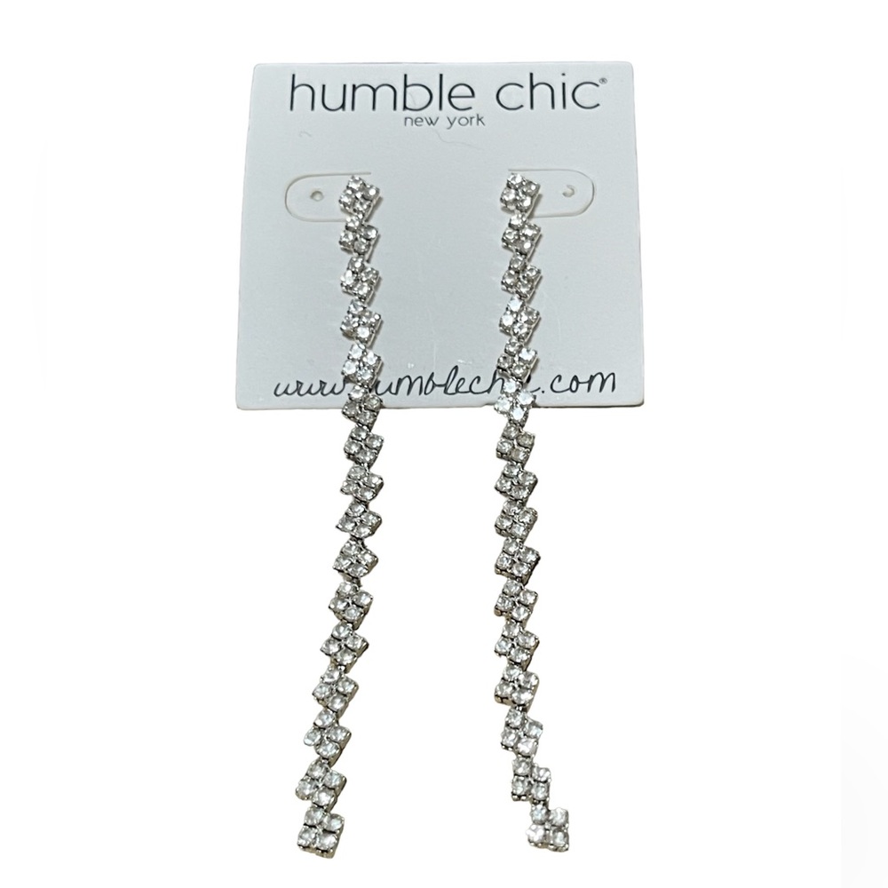 Simulated Diamond Long Dangle Earrings for Women - Cubic Zirconia - Picture 4 of 4